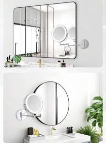 [LED Makeup Mirror] 10 X Illuminated Magnifying Wall Mirror LED Makeup Mirror With 3 Colour Modes, 1X/10X Magnification USB Charging, Touch Screen, 360° Swivel And Extendable For Bathrooms,Extendable Up To 13 Inches Bathroom Decor Fall Decor Makeup Organizer Bathroom Accessories Back To School