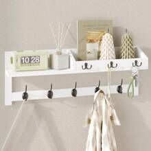 Key Hooks Wall Hooks With Shelves Entrance Wall Hangers Wooden Coat Hooks Wall Hangers With Shelves Wall Hangers With 5 Double Hooks 3 Key Hooks Mail Organizer And Key Holder Key Holder