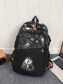 New Fashionable Cartoon Astronaut Backpack, Versatile & Functional Travel Bag, Bookbag For Men - View 4