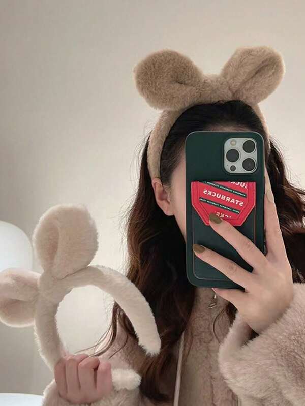 1/2 Stück Frauen süßer Hasenohren Haarreif, niedlicher Hasenohren Haarreif, nicht schädigendes 3D Haarreif zum Gesicht waschen, geeignet für Ausgehen, Valentinstag Paar Geschenk