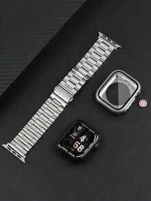 [二合一表带和表壳组合] 适用于 的不锈钢二合一表带和表壳组合 - 适合 10/9/8/7/6/5/4 和 SE 系列，超薄金属链带带保护套，不防水，时尚设计 - 彩色 - 查看 7