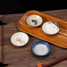 Set Of 5 Japanese Retro Ceramic Plates, Vegetable Ceramic Dishes, Dipping Sauce Plates - Multicolor - View 10