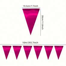 1pc Mirror Triangle Pennant, Pink/Light Blue, Gold/Silver Mirror Pennant, Party Decor, Birthday Party Hanging Pennant, Wedding Venue Decoration Pennant, Room & Cabinet Color Pennant Garland