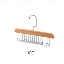 1PC Multifunctional Wooden Coat Hook, Coat Rack, Wardrobe Organizer, 8 Hooks, 360 Degree Rotation Angle, Space Saving, Seamless Clothes Hanger For Hanging Tops, Underwear, Hats, Ties, Suspenders, Vests, Etc.,