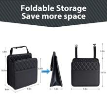Set di accessori per auto, organizer per sedile posteriore in pelle PU premium con contenitore portarifiuti, borse porta oggetti multitasche per interni auto - borsa portaoggetti universale per sedile posteriore con portabicchiere - Set da 14 salviette compresse portatili, mini salviette usa e getta compresse per viaggi