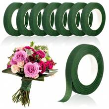 1 rollo de 28m/1/6 de cinta decorativa floral, cinta floral verde para ramos de flores, manualidades florales, suministros de florería, arreglos florales de boda