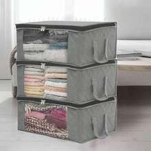 1pc/3pcs Baby Clothes & Blankets Home Use Large Capacity Storage Bag - Light Grey - View 9
