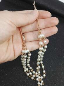 1 قطعة مشبك شعر أنيق متعدد الطبقات مزين بالشرابات واللؤلؤ ذو طرفين، مناسب لارتداء النساء في المناسبات الرسمية والكاجوال، اكسسوار شعر من سبيكة الزنك مناسب كهدية، مشابك شعر، مشابك شعر، مشابك شعر