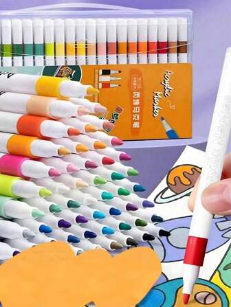 1/6/12/24 Colors Acrylic Paint Marker Pens, DIY Art Crafts Coloring Drawing Pens,Water-Based Paint Markers For Diy Painting And Creation, Suitable For Majority Surfaces Including Stone,Glass,Easter Eggs,Wood,Ceramics And Fabric,Odorless And Washable,Multicolored