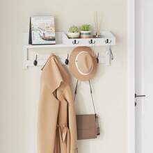 Key Hooks Wall Hooks With Shelves Entrance Wall Hangers Wooden Coat Hooks Wall Hangers With Shelves Wall Hangers With 5 Double Hooks 3 Key Hooks Mail Organizer And Key Holder Key Holder
