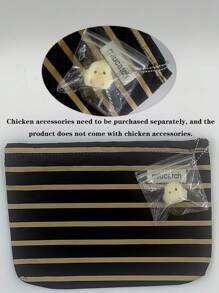 1PC Makeup Bag, Cosmetic Bag(Without Chicken Pendant), Toiletry Bag, Travel Organizer, Clutch Bag, Large Capacity, Lightweight Portable, Fashion Simple, Commute Essential, Travel, Gift Choice, For Any Occasion, Cosmetics Organizer, Travel Essential,For Holiday Beach, Bathroom Collection, Bedroom Collection, Large Capacity