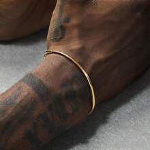 1pc Fashionable Stainless Steel Men's Bracelet, Minimalist Hip-Hop Style, Suitable For Parties And Stylish Jewelry Gifts