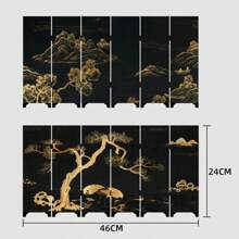 Chinese Style Desktop Partition Screen, Chinese Classical Lacquerware Art Crafts, Decorative Double-Sided Tabletop Screen For Study Room, Birthday Gift