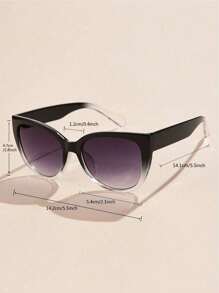 1pc Men's Plastic Cat Eye Small Frame Ombre Vintage Minimalist Stylish Casual Daily Versatile Beach Sunglasses, Cool Outdoor Travel Holiday