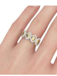 1 anel exclusivo de concha dourada com strass, adequado para férias, uso casual, dia de praia
