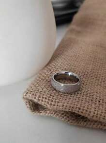 Bague en acier inoxydable mate, élégante, polyvalente, bagues de couple uniques