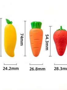 10pcs Giant Fruit Eraser, Creative And Cute Mango, Strawberry And Carrot Eraser, Wipe Clean Without Leaving Any Trace