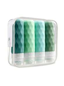 1 pieza Botella de viaje de silicona personalizada, envase de viaje apretable a prueba de fugas portátil para champú, acondicionador y productos de cuidado de la piel - Multicolor - Ver 11