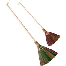 Local Shipping-Straw Soft Broom For Cleaning, Decorations Item Indoor Outdoor With 39.36 Inch Lengh,.Colorful Straw Soft Broom, Asian Natural Whisk Broom Sweeping Grass, - Default - View 5