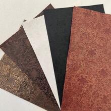 1 set de 5 piezas de hojas de tela con estampado rizado, tamaño 7.87 X 12.99 pulgadas, para hacer aretes, bolsas, fundas de teléfono, estuches de lápices, billeteras, bolsos, manualidades DIY, accesorios para el cabello