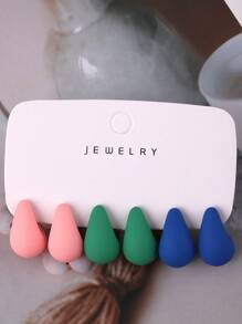 Vibrant Color Bomb! Water Drop Shaped Stud Earrings, Multi-Color Options, Brighten Up Your Outfit!