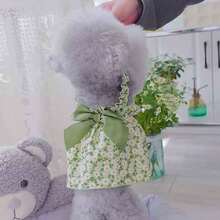 1 pièce Robe de soirée romantique pour animal de compagnie, robe d'été pour chien, jupe pour chat avec imprimé floral vert. Vêtements pour petits chiens, tenue pour animal de compagnie, jupe pour chihuahua, chat princesse, vêtements mignons pour chiot, produit pour animaux de compagnie, robe pour chiot, costume pour bichon et yorkshire, gilet rafraîchissant pour petit et moyen chien et chat - Vert - Voir 9