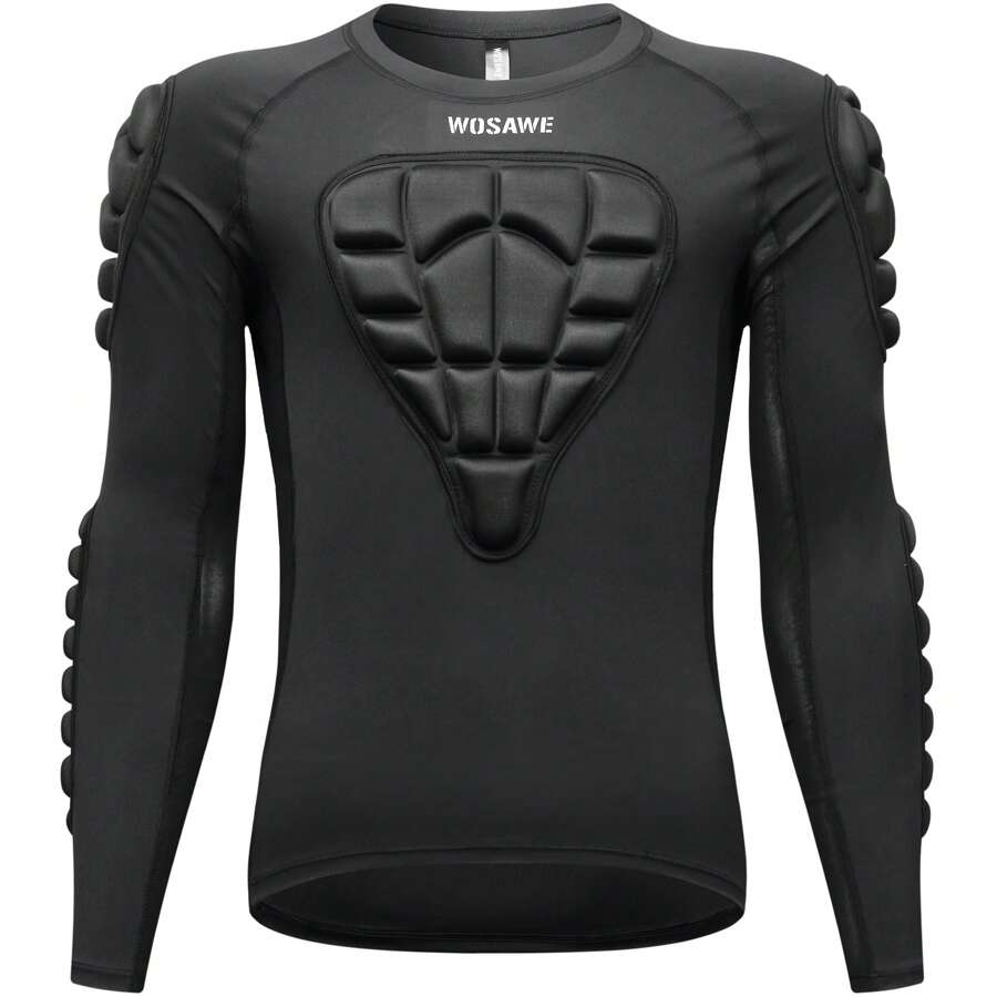 Camiseta de armadura para motociclismo de hombres WOSAWE, transpirable, elástica, con protección de impacto EVA y almohadillas suaves