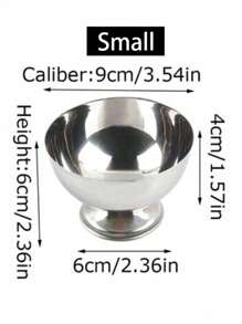 1pc Retro Stainless Steel Tall Dessert Bowl, Pudding Jelly Bowl, Ins Style Ice Cream Cup, High Aesthetic Ice Cream Cup, Fruit Dessert Plate