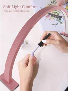 1PC 14inch/20inch White/Pink Acrylic Nail Fill Light, Half Round Nail And Beauty Fill Light Table Lamp, LED Lighting Table Lamp, USB Power Supply, Suitable For Commercial Nail Lighting, Beauty Fill Light