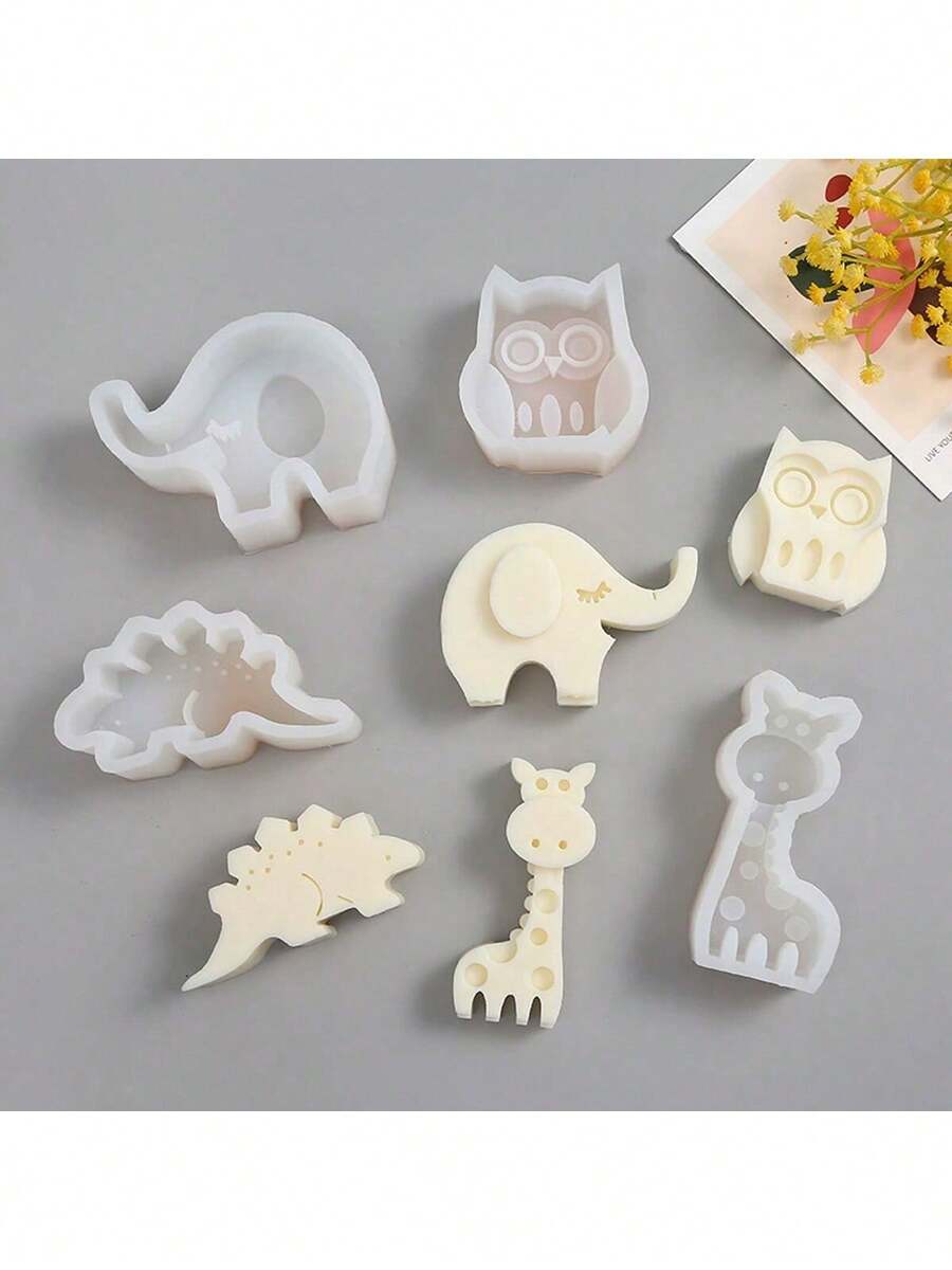 动物系列硅胶模具，简约时尚，适合日常休闲使用 - 白色 - 查看 1