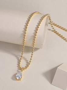 1 件莫桑石钻石 925 纯银吊坠项链，女士珠宝配饰，母亲节、情人节、订婚、婚礼、周年纪念、生日礼物