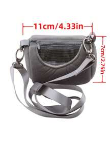 1个/2个装小型宠物包，砖红色天鹅绒加厚保暖仓鼠户外包，迷你收纳袋，沙鼠便携手提袋，透气睡窝肩包，圆柱形冬季小型宠物用品，宠物床 - 淺灰色 - 查看 13