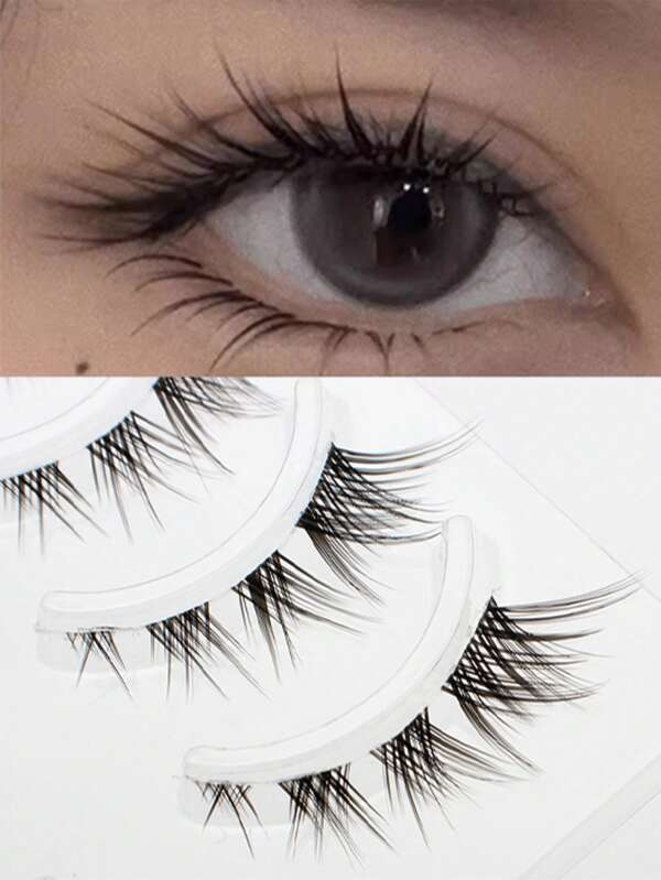 10 Stücke faszinierende gefiederte Fuchs-Augen Wimpern, einteiliges gelocktes, natürliches, klares und leichtes Set, geeignet für alle Jahreszeiten