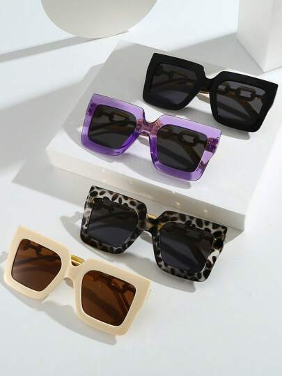 4 قطع إكسسوار سلسلة إطار نظارات فاخرة بطراز أوروبي وأمريكي للنساء، إطارات نظارات عصرية