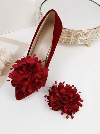 1 par de nuevos clips para zapatos con flor de camelia hecha a mano estilo coreano, accesorios de calzado de alta gama y de moda
