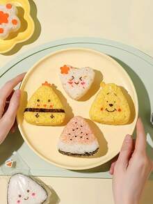 7pcs Sushi Onigiri Mold - Easy & Fun DIY Bento Accessories Rice Balls Maker Kit For Beginners, Durable Plastic Kitchen Gadgets Tools - Multicolor - View 8