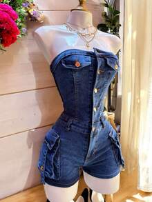 Women Denim Overalls & Jumpsuits - Multicolor - View 6