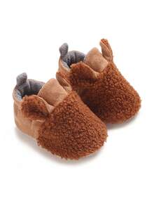 Cartoon Infant Flat Shoes, Newborn Soft Bottom Comfortable Walking Shoes - Brown - View 2