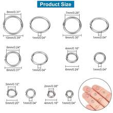 800+Open Jump Rings (4mm/5mm/6mm/8mm/9mm/10mm) - Versatile Connecting & O Rings For Chainmaille, Jewelry Making, Earrings, Bracelets, Necklaces, Keychains & DIY Crafts - Stainless Steel Color - View 2