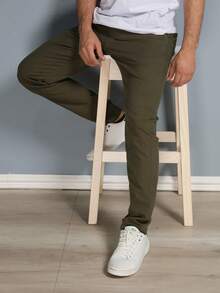 Men's Premium Sport Fine Twill Trousers Multiple Colors - Dark Green - View 9