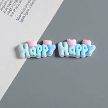6pcs Cartoon Ombre Gradient Letter "HAPPY" Refrigerator Magnet Stickers, Decorative Adhesive Memo For Birthday Party, Wedding, Holiday, Office, Kitchen, Appliances