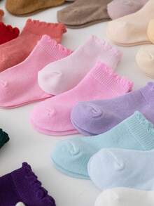 12 Pairs Baby Socks, Suitable For Spring & Summer, Short Socks With Lace, Children's Socks - Multicolor - View 3