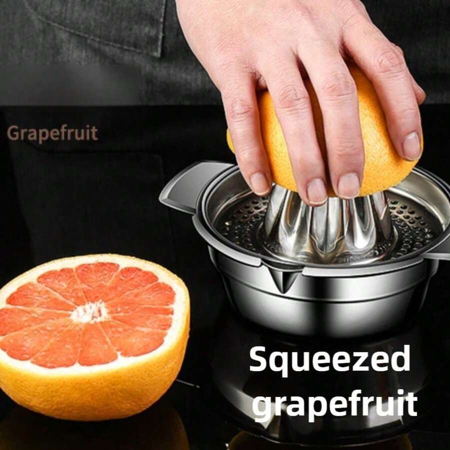 Stainless Steel Juicer, Handheld Manual Juicer For Home Use, Lemon Orange Squeezer, Press-Style Juice Maker, DIY Juice Tool