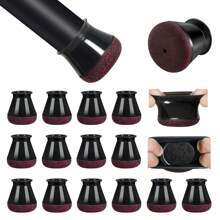 12/24PCS Round Chair Leg Floor Protectors, Thickened Felt Bottom, Anti Slip Reusable Chair Leg Covers,Furniture Sliders, Scratch Free, Noise Free, Suitable For Various Furniture Legs And Flooring(Black)