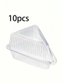 10pcs/20pcs/30pcs Triangle Cake Boxes, Thick Transparent Plastic, Suitable For Desserts Packaging, Bakery, Cafe