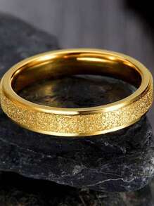 Bague en acier inoxydable mate, élégante, polyvalente, bagues de couple uniques