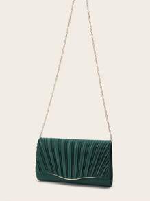 Pink Satin Pleated Clutch Bag, Simple And Practical Multi-Functional