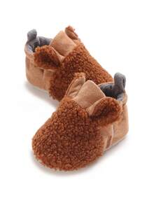 Cartoon Infant Flat Shoes, Newborn Soft Bottom Comfortable Walking Shoes - Brown - View 4