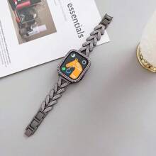Nova pulseira de metal com strass de alta qualidade com orelha de trigo compatível com pulseiras de 38/40/41/42/44/45/46/49 mm Pulseira de relógio I Pulseira de relógio I Pulseira de relógio I Ultra/S10/9/8/7/6/5/4/3/2/1