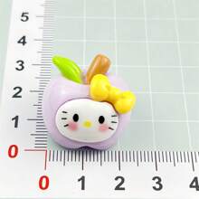 Sanrio (Authorized) 1pc Sanrio Cartoon Apple KT Cat Resin Accessories Cream Glue DIY Hair Clip Headband Phone Case Shoe Buckle Pendant Material, Suitable For Various Holiday Gifts And Party Gifts